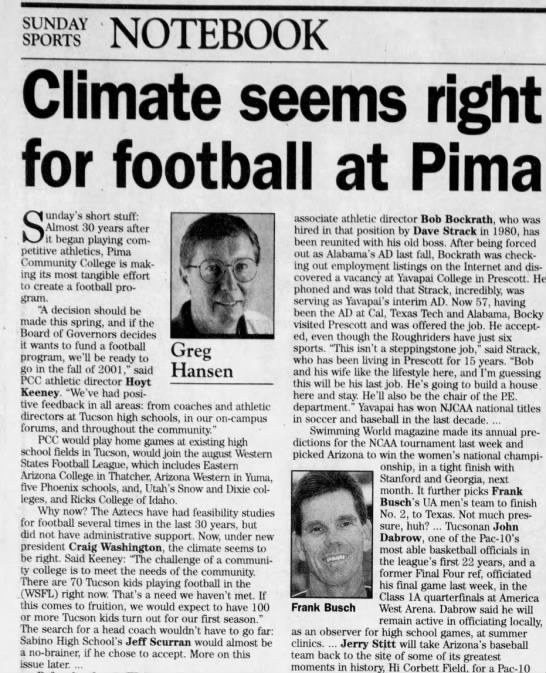 Pima's inaugural football season